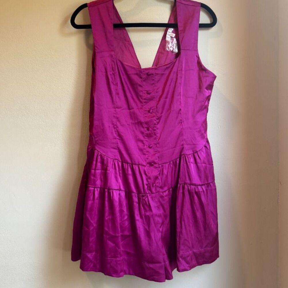 NWOT Magenta Satin Romper